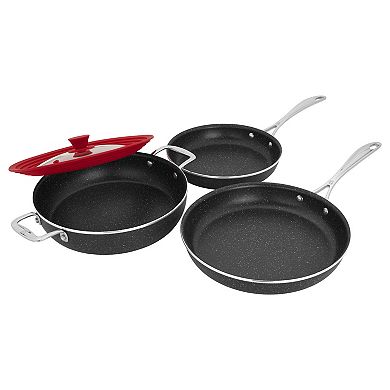 Henckels Capri Notte 4-pc Aluminum Nonstick Cookware Set With Universal Lid