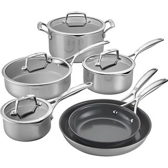 Zwilling Energy Plus 10 pc Stainless Steel Ceramic Nonstick Cookware Set