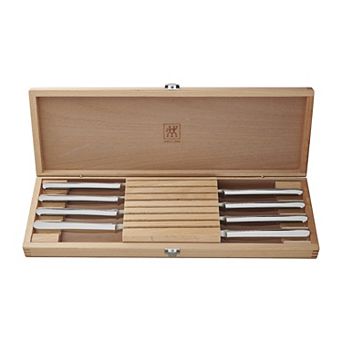 Zwilling 8 pc Stainless Steel Steak Knife Set W/presentation Case