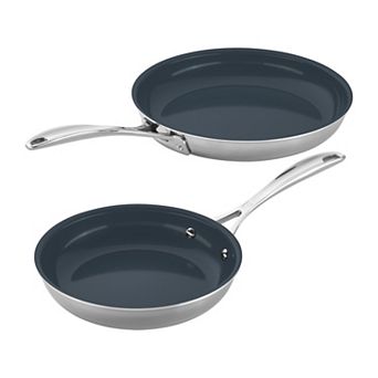 Zwilling Clad Cfx 2 pc Stainless Steel Ceramic Nonstick 8 in & 10 in Fry Pan Set