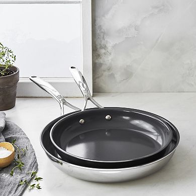 Zwilling Energy Plus 2-pc Stainless Steel Ceramic Nonstick 10-in & 12-in Fry Pan Set