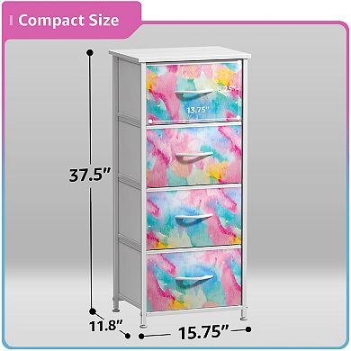 Sorbus 4 Drawers Nightstand - Storage For Closet, Home, Etc - Features Steel Frame, Wood Top