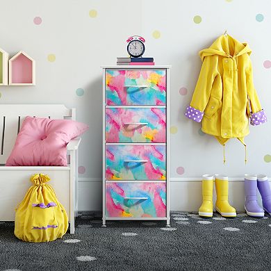 Sorbus 4 Drawers Nightstand - Storage For Closet, Home, Etc - Features Steel Frame, Wood Top