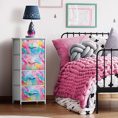 Sorbus 4 Drawers Nightstand - Storage For Closet, Home, Etc - Features Steel Frame, Wood Top
