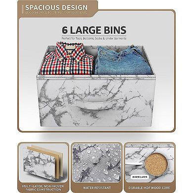 Sorbus 6 Drawers Storage Dresser For Bedroom, Closet, Office Organization - Steel Frame, Wood Top