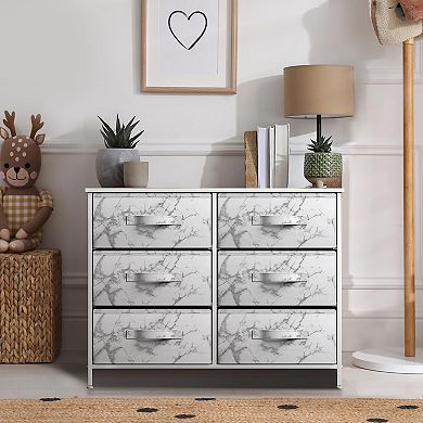 Sorbus 6 Drawers Storage Dresser For Bedroom, Closet, Office Organization - Steel Frame, Wood Top
