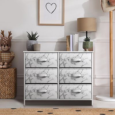 Sorbus 6 Drawers Storage Dresser For Bedroom Closet Office Organization Steel Frame Wood Top