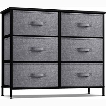 Sorbus 6 Drawers Storage Dresser For Bedroom, Closet, Office Organization - Steel Frame, Wood Top