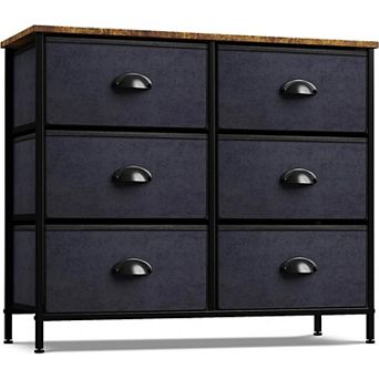 Sorbus 6 Drawers Storage Dresser For Bedroom, Closet, Office Organization - Steel Frame, Wood Top
