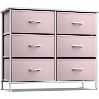 Sorbus 6 Drawers Storage Dresser For Bedroom, Closet, Office Organization - Steel Frame, Wood Top