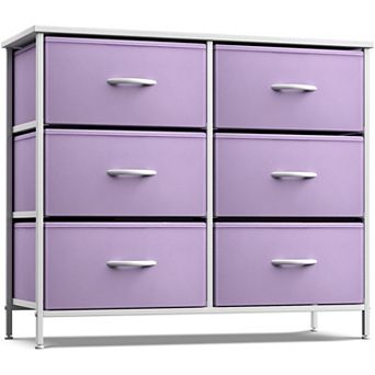 Sorbus 6 Drawers Storage Dresser For Bedroom, Closet, Office Organization - Steel Frame, Wood Top