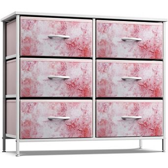 Sorbus 6 Drawers Storage Dresser For Bedroom, Closet, Office Organization - Steel Frame, Wood Top