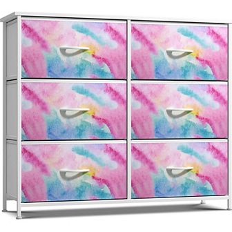 Sorbus 6 Drawers Storage Dresser For Bedroom, Closet, Office Organization - Steel Frame, Wood Top