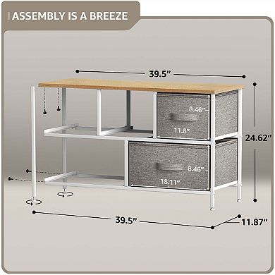 Sorbus 5 Drawers Horizontal Dresser- With Steel Frame, Wood Top - For Bedroom, Closet, Office & More