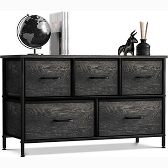 Sorbus 5 Drawers Horizontal Dresser- With Steel Frame, Wood Top - For Bedroom, Closet, Office & More