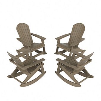 Westintrends Outdoor/patio Hips All-weather Adirondack Rocking Chair (set Of 4)