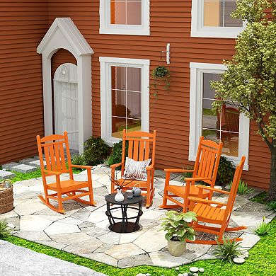 Westintrends Outdoor/patio Poly Classic Porch Rocking Chair (set Of 4)