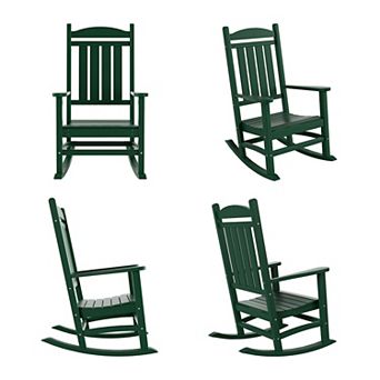 Westintrends Outdoor/patio Poly Classic Porch Rocking Chair (set Of 4)