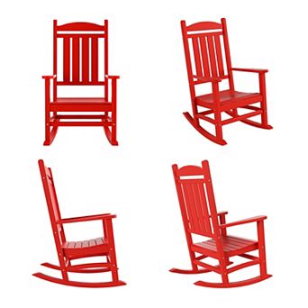 Westintrends Outdoor/patio Poly Classic Porch Rocking Chair (set Of 4)