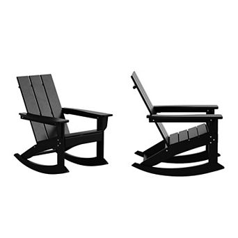 Westintrends Outdoor/patio Modern Adirondack Rocking Chair (set Of 2)