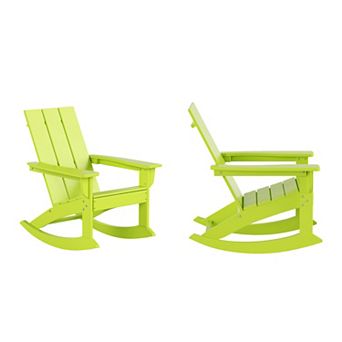 Westintrends Outdoor/patio Modern Adirondack Rocking Chair (set Of 2)