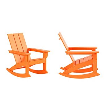 Westintrends Outdoor/patio Modern Adirondack Rocking Chair (set Of 2)