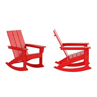 Westintrends Outdoor/patio Modern Adirondack Rocking Chair (set Of 2)