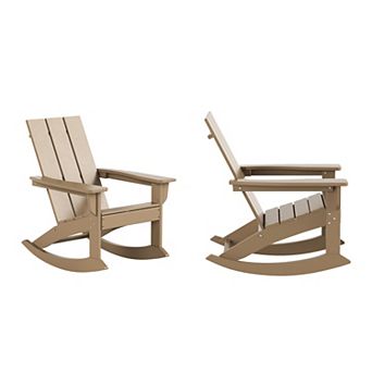 Westintrends Outdoor/patio Modern Adirondack Rocking Chair (set Of 2)