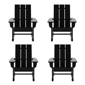 Westintrends Outdoor/patio Modern Adirondack Rocking Chair (set Of 4)