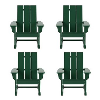 Westintrends Outdoor/patio Modern Adirondack Rocking Chair (set Of 4)