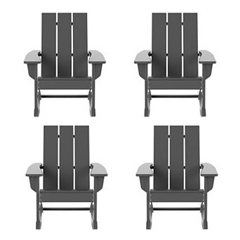 Westintrends Outdoor/patio Modern Adirondack Rocking Chair (set Of 4)