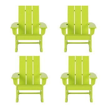 Westintrends Outdoor/patio Modern Adirondack Rocking Chair (set Of 4)