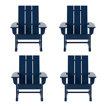 Westintrends Outdoor/patio Modern Adirondack Rocking Chair (set Of 4)