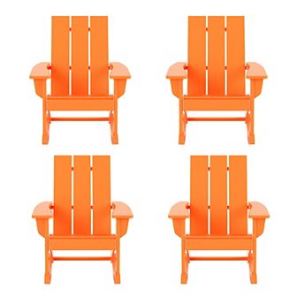Westintrends Outdoor/patio Modern Adirondack Rocking Chair (set Of 4)
