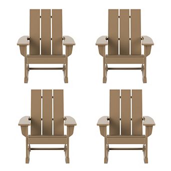 Westintrends Outdoor/patio Modern Adirondack Rocking Chair (set Of 4)