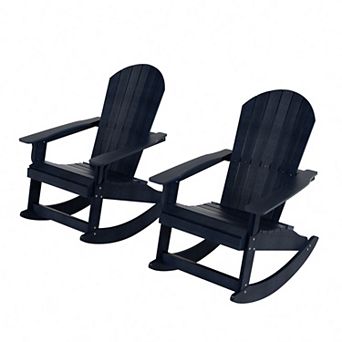 Westintrends Outdoor/patio Hips All-weather Adirondack Rocking Chair (set Of 2)