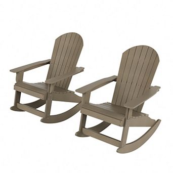 Westintrends Outdoor/patio Hips All-weather Adirondack Rocking Chair (set Of 2)