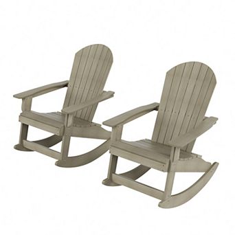 Westintrends Outdoor/patio Hips All-weather Adirondack Rocking Chair (set Of 2)