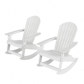 Westintrends Outdoor/patio Hips All-weather Adirondack Rocking Chair (set Of 2)