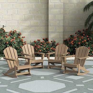 Westintrends Outdoor/patio Poly Adirondack Rocking Chair (set Of 4)