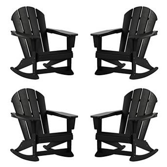 Westintrends Outdoor/patio Poly Adirondack Rocking Chair (set Of 4)