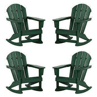 Westintrends Outdoor/patio Poly Adirondack Rocking Chair (set Of 4)