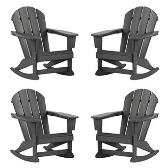 Westintrends Outdoor/patio Poly Adirondack Rocking Chair (set Of 4)