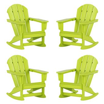 Westintrends Outdoor/patio Poly Adirondack Rocking Chair (set Of 4)