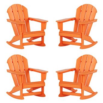 Westintrends Outdoor/patio Poly Adirondack Rocking Chair (set Of 4)