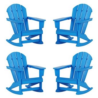Westintrends Outdoor/patio Poly Adirondack Rocking Chair (set Of 4)