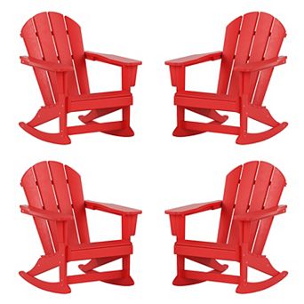 Westintrends Outdoor/patio Poly Adirondack Rocking Chair (set Of 4)