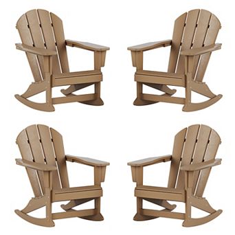Westintrends Outdoor/patio Poly Adirondack Rocking Chair (set Of 4)