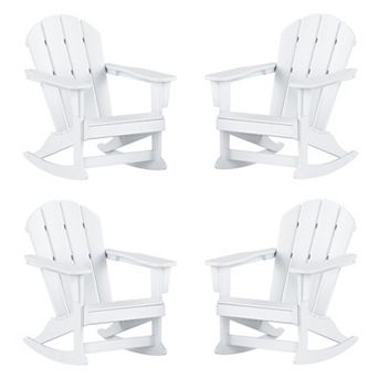 Westintrends Outdoor/patio Poly Adirondack Rocking Chair (set Of 4)