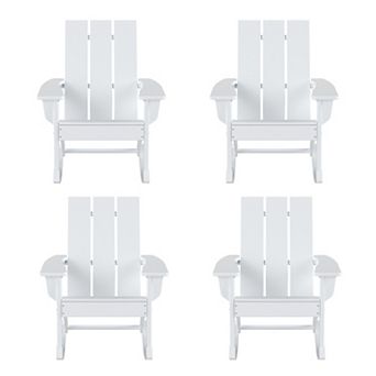 Westintrends Outdoor/patio Modern Adirondack Rocking Chair (set Of 4)
